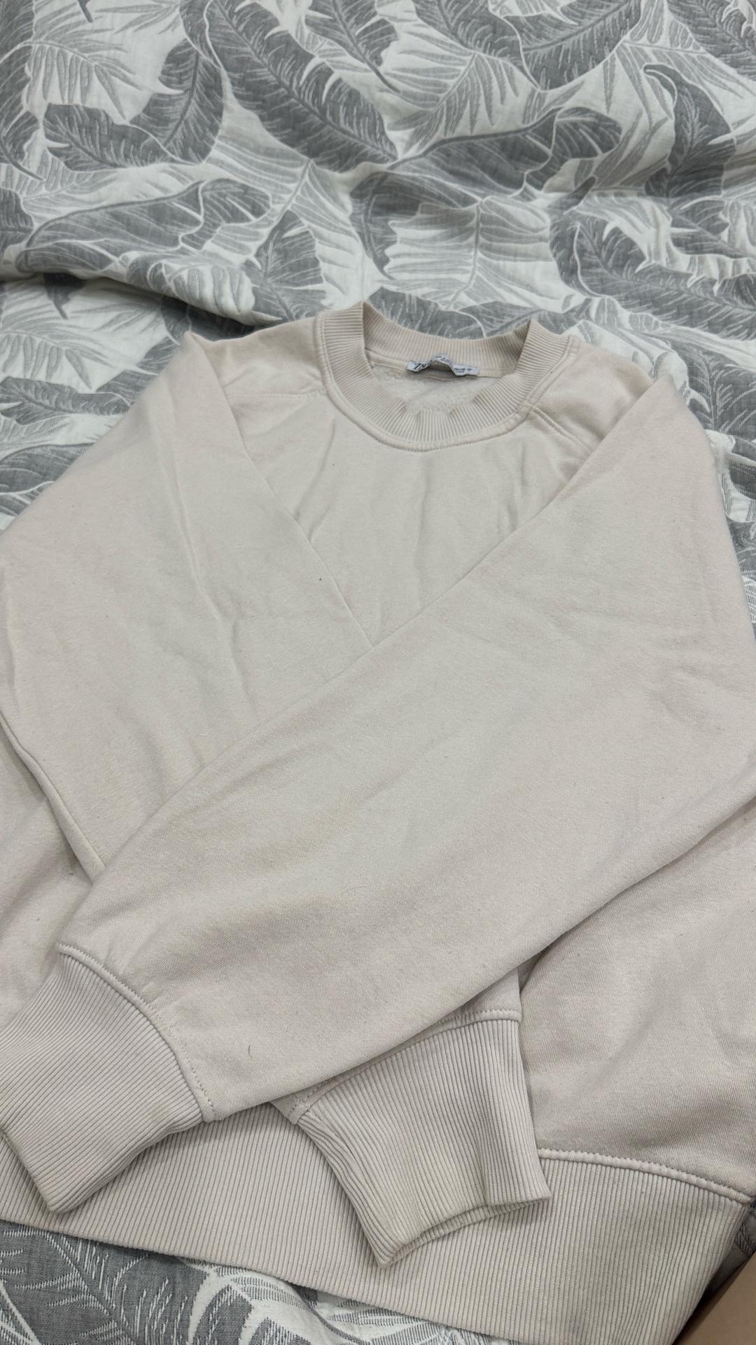 Zara бежевый/молочный свитшот зара — фото 2