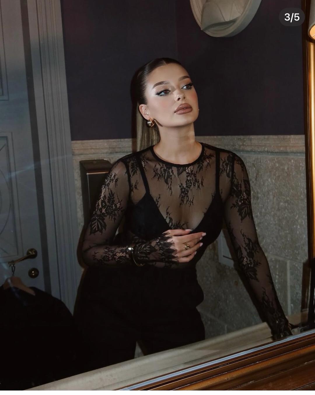 Chia Ажурный Боди черный — фото 2