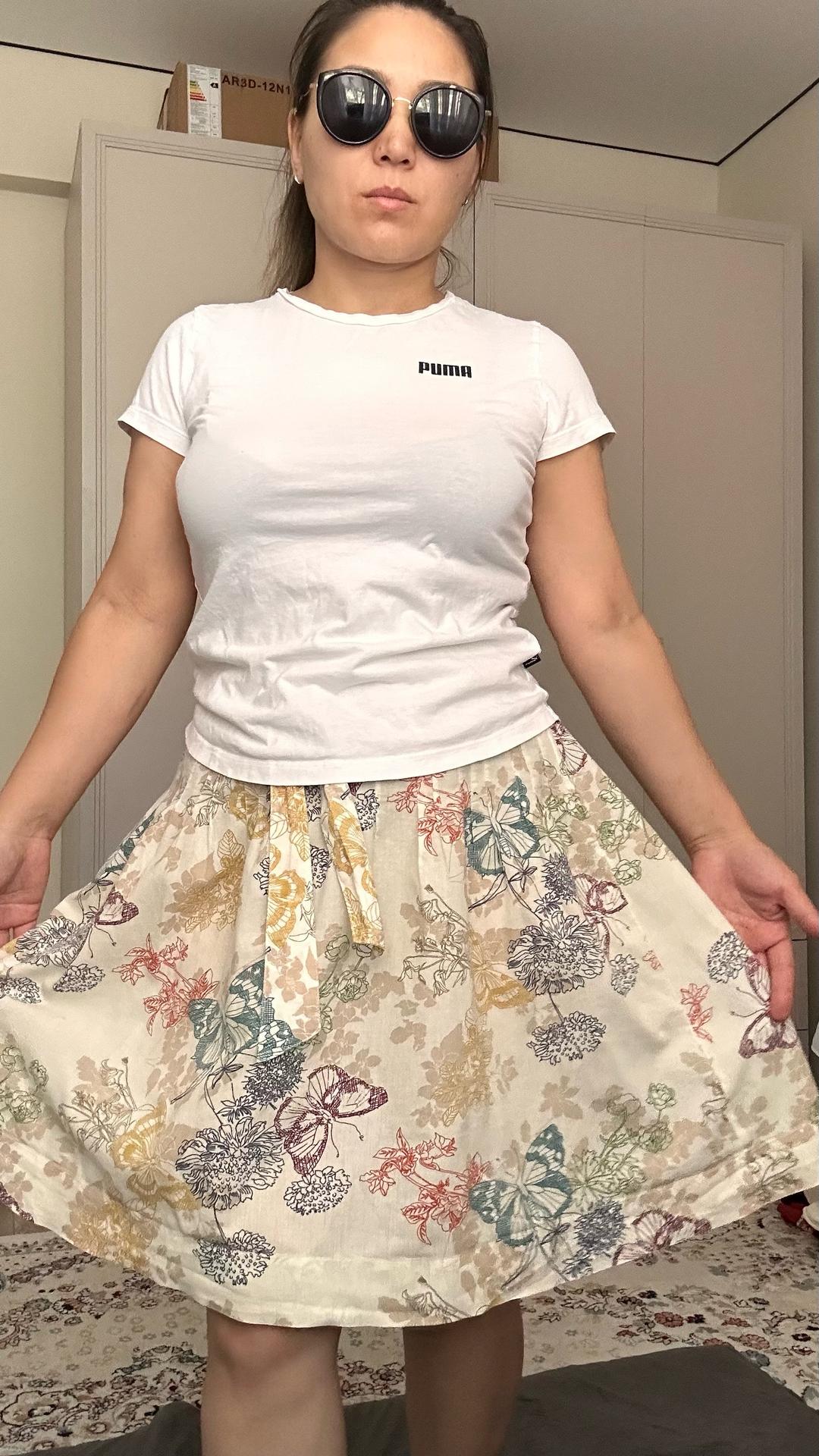 H&M Юбка H&M с цветочным принтом и бабочками — фото 2
