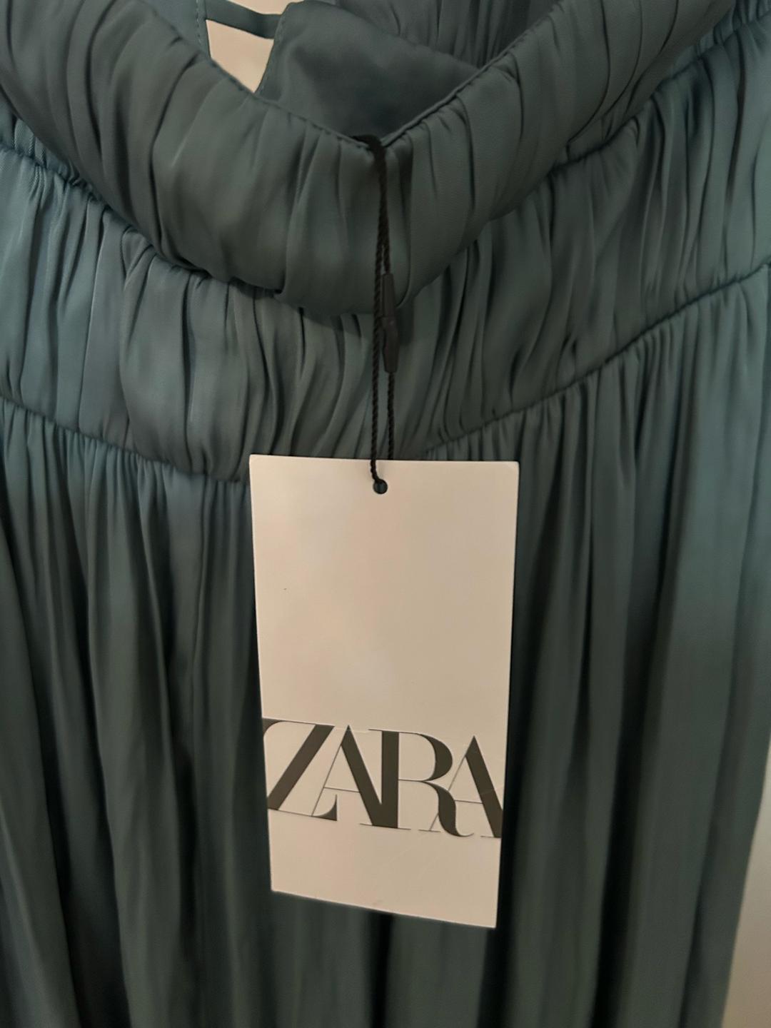 Zara Платье Zara макси сатиновое — фото 2