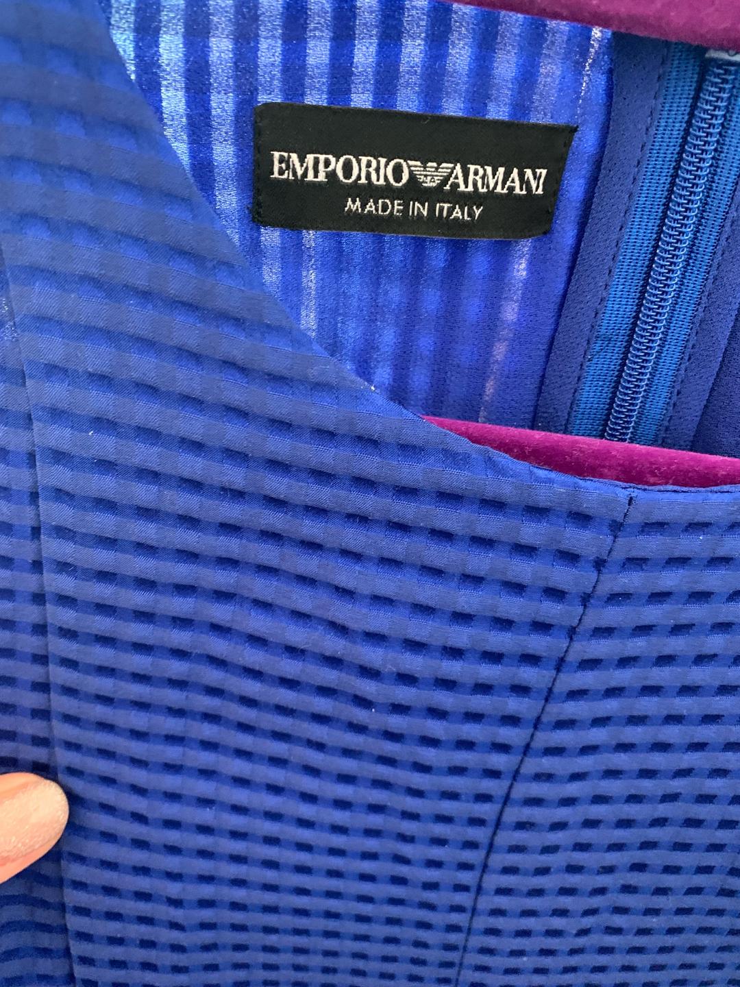 Emporio Armani Ультрамариновый топ с шелком — фото 2