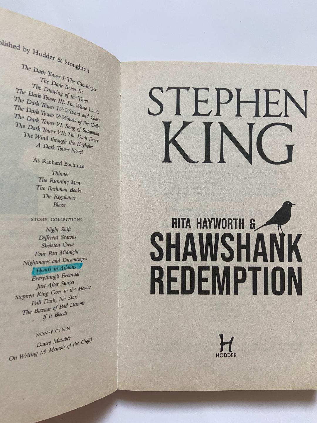 Стивен Кинг Stephen King ,Rita Hayworth&Shawshank redemption (Побег из Шоушенка,Стивен Кинг) — фото 2