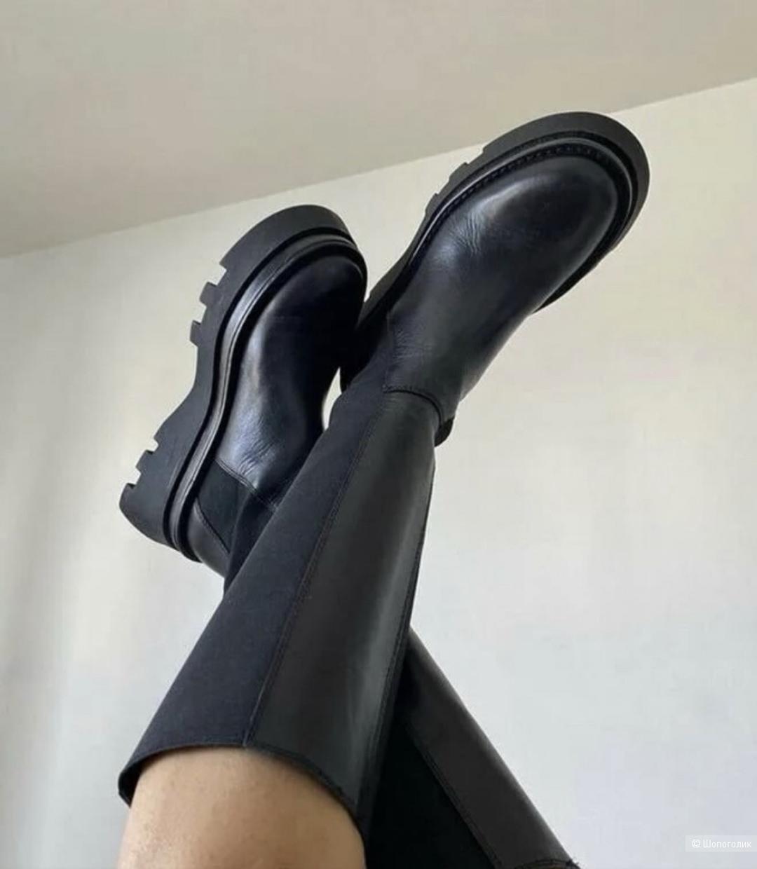 Zara Кожаные сапоги Zara — фото 2