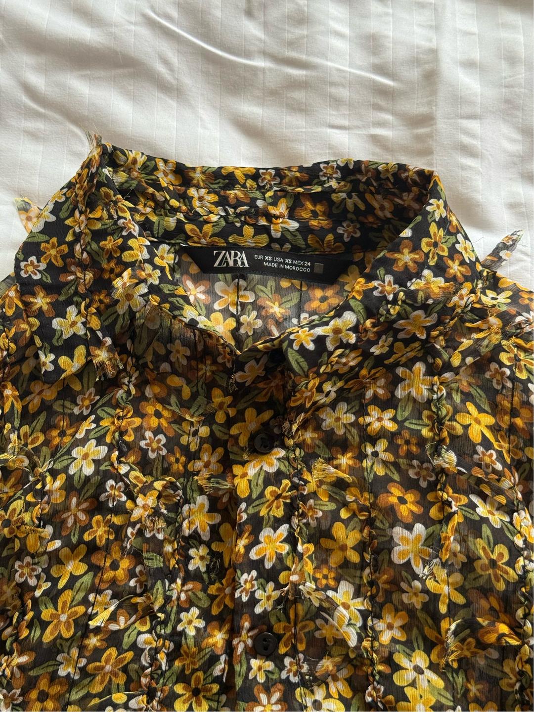 Zara Блуза Zara с цветочным принтом — фото 2