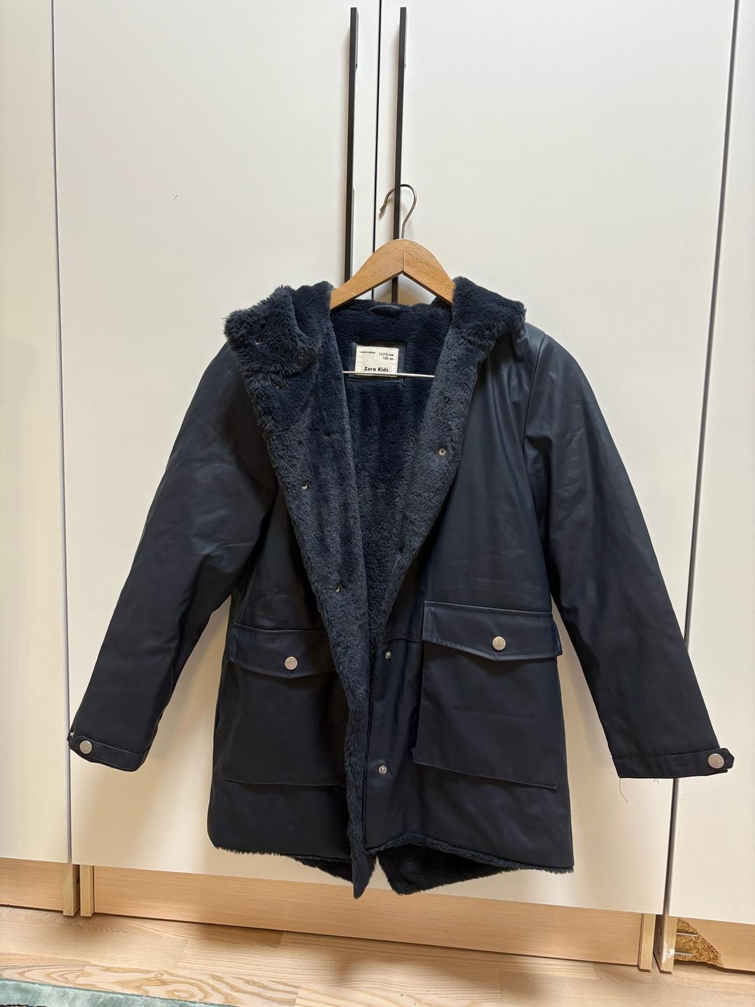 Zara Kids Парка для девочки с мехом — фото 2