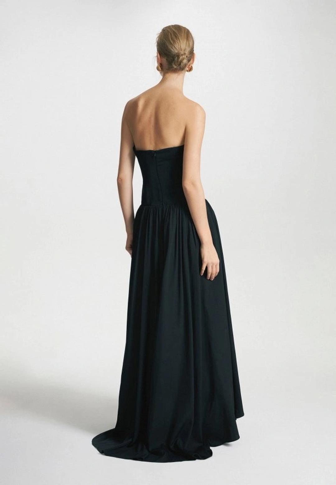 Lime Черное платье Lime бандо с корсетным верхом — фото 2