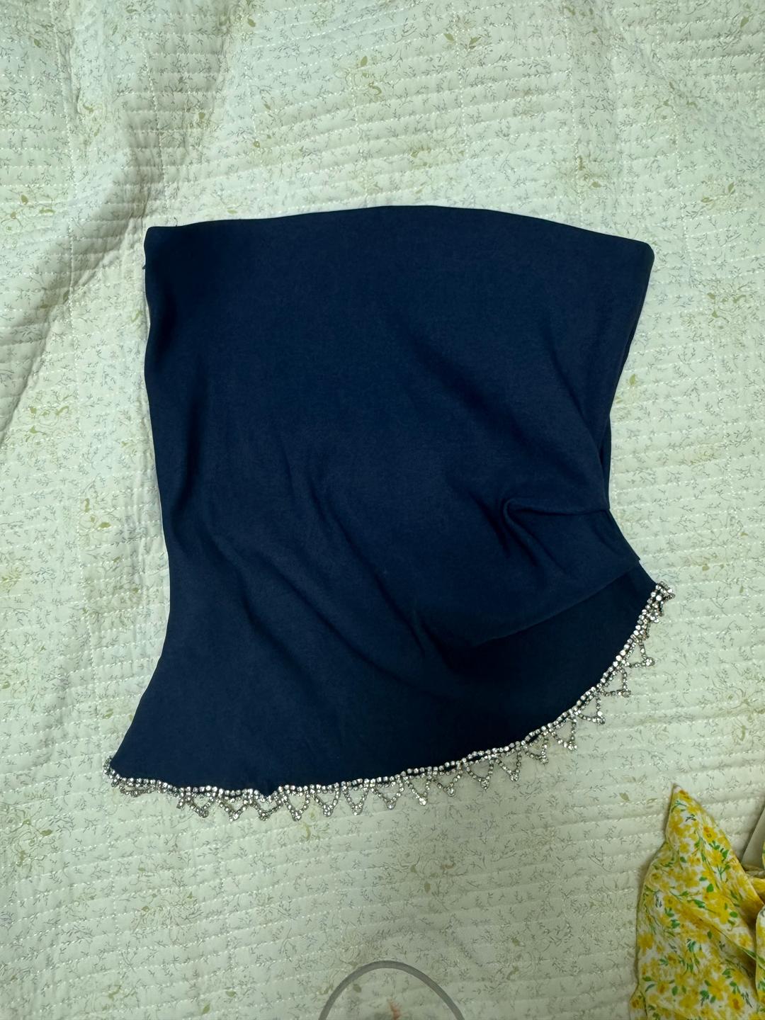 Zara Синий топ Zara со стразами — фото 2