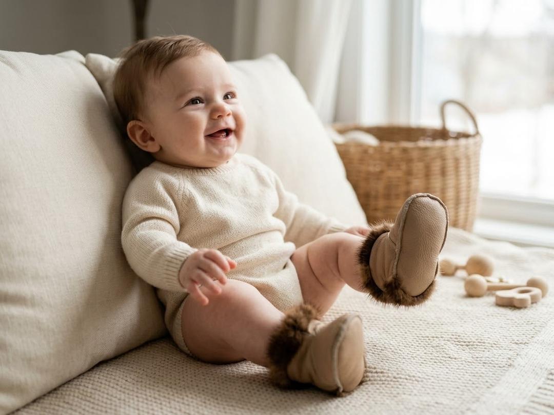 LV Baby Детские меховые пинетки — фото 2