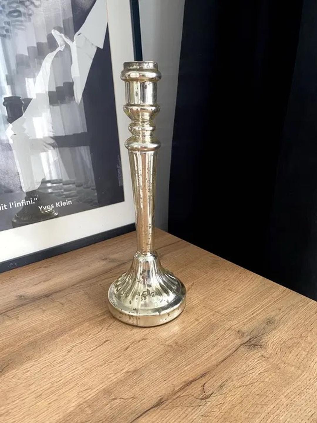 Zara Home Подсвечник Zara Home высокий золотистое стекло антик — фото 2