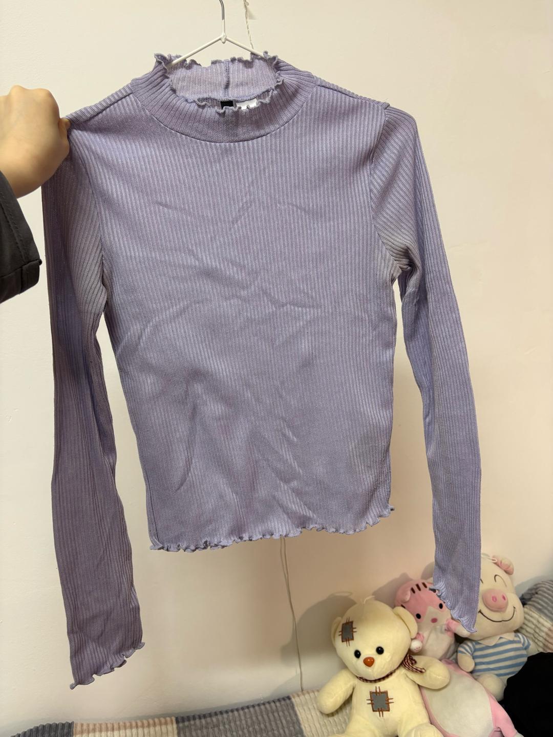 H&M Сиреневая водолазка с ажурными краями — фото 2