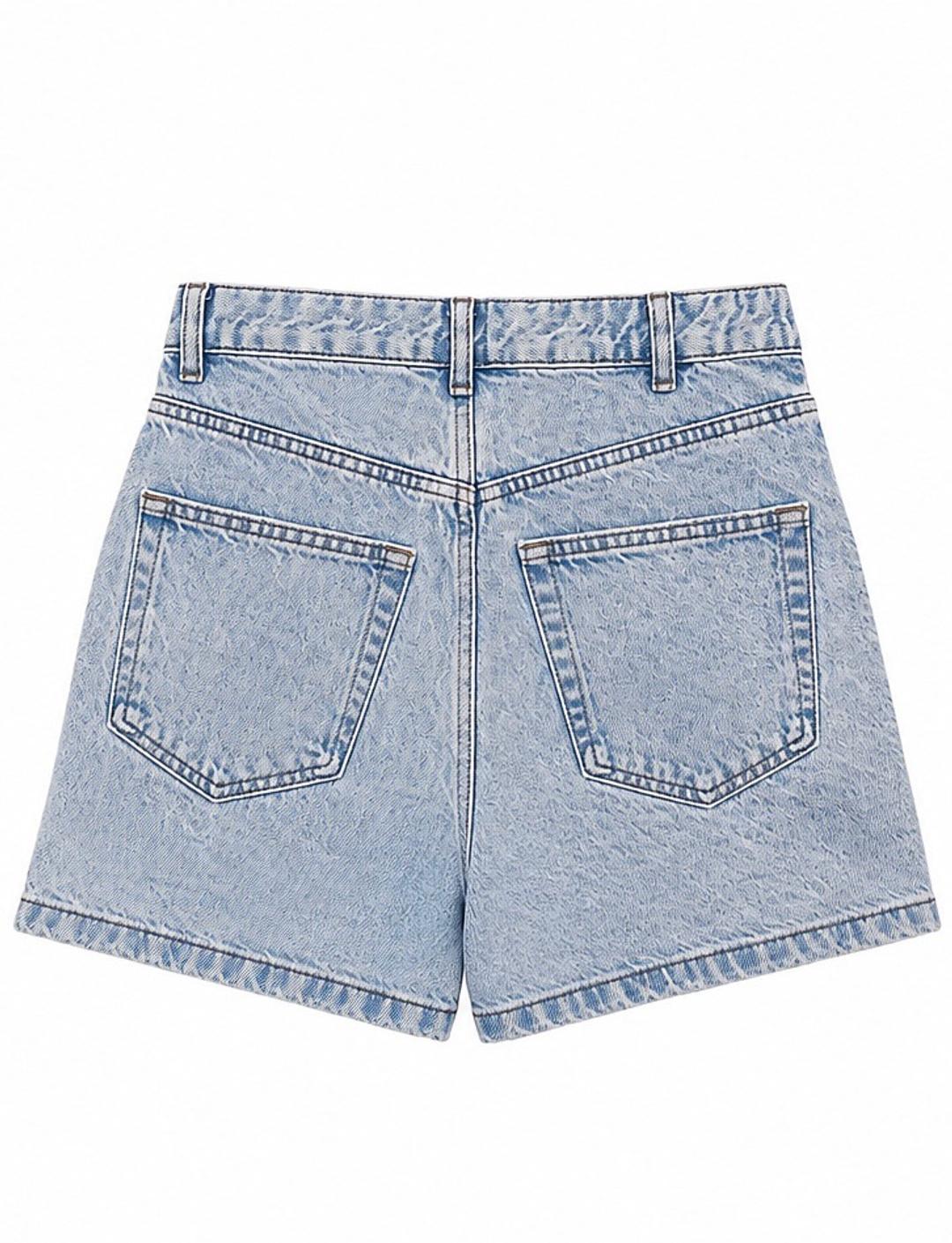 Pull & Bear Голубые джинсовые шорты Pull&Bear — фото 2