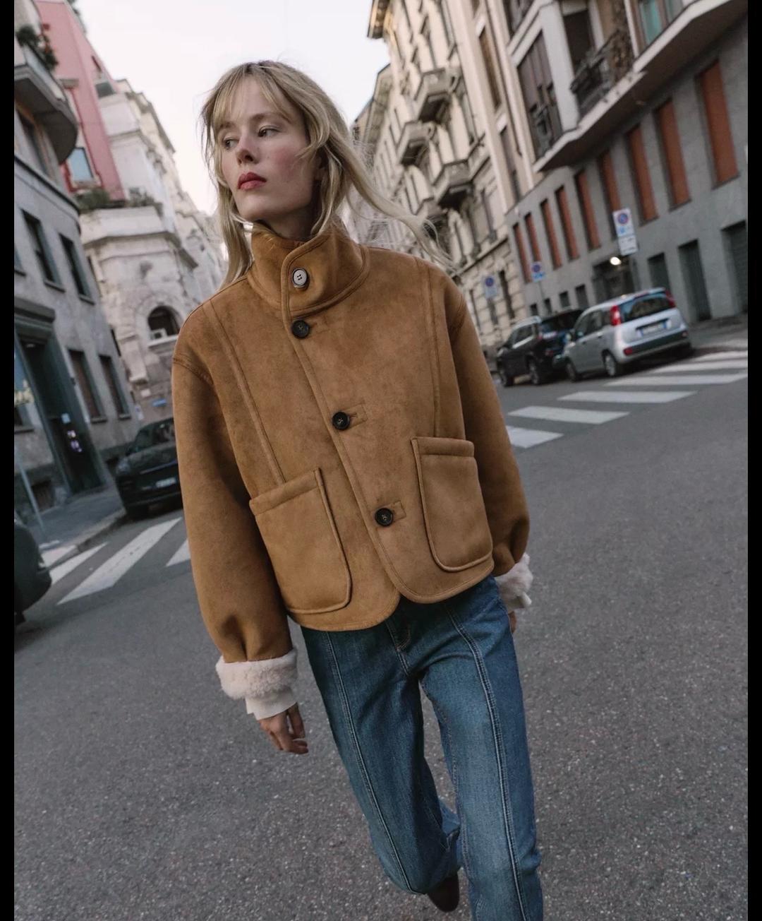 Нет бренда Двусторонняя куртка-дубленка в стиле Zara 🤍 — фото 2