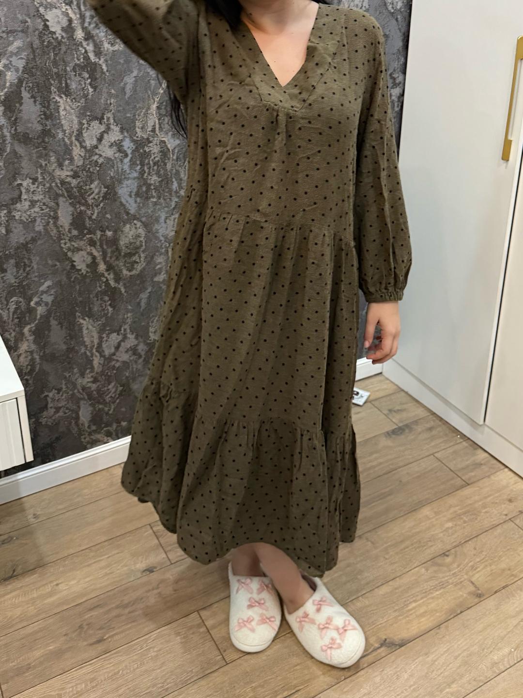 Zara Платье макси в горошек — фото 2