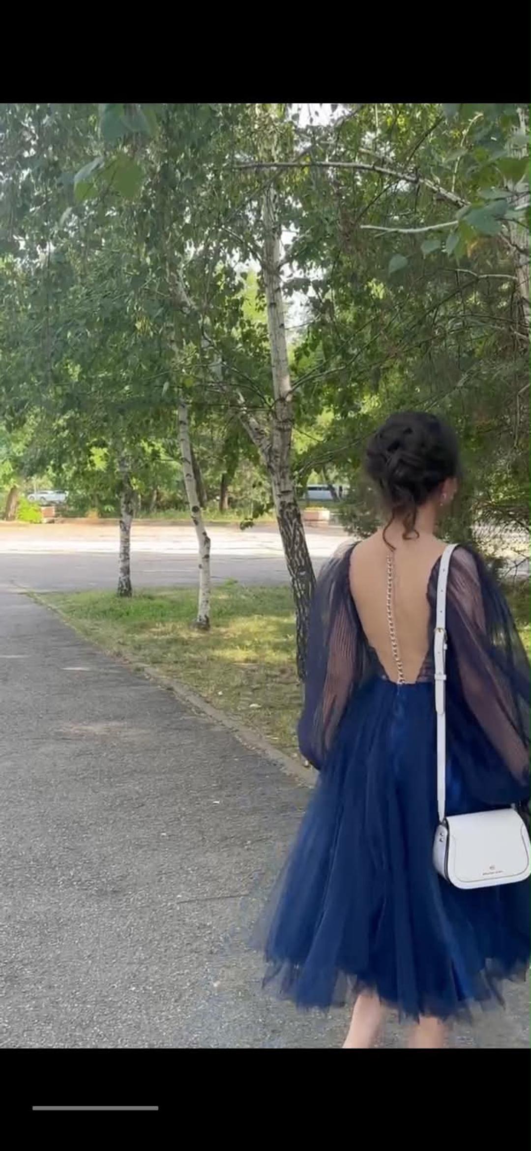 sposa Вечернее платье с пышными рукавами и открытой спиной — фото 2