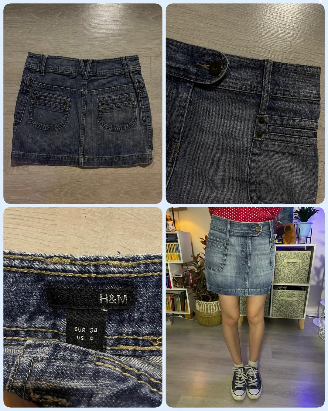 H&M Джинсовая юбка H&M XS 34 размер — фото 2