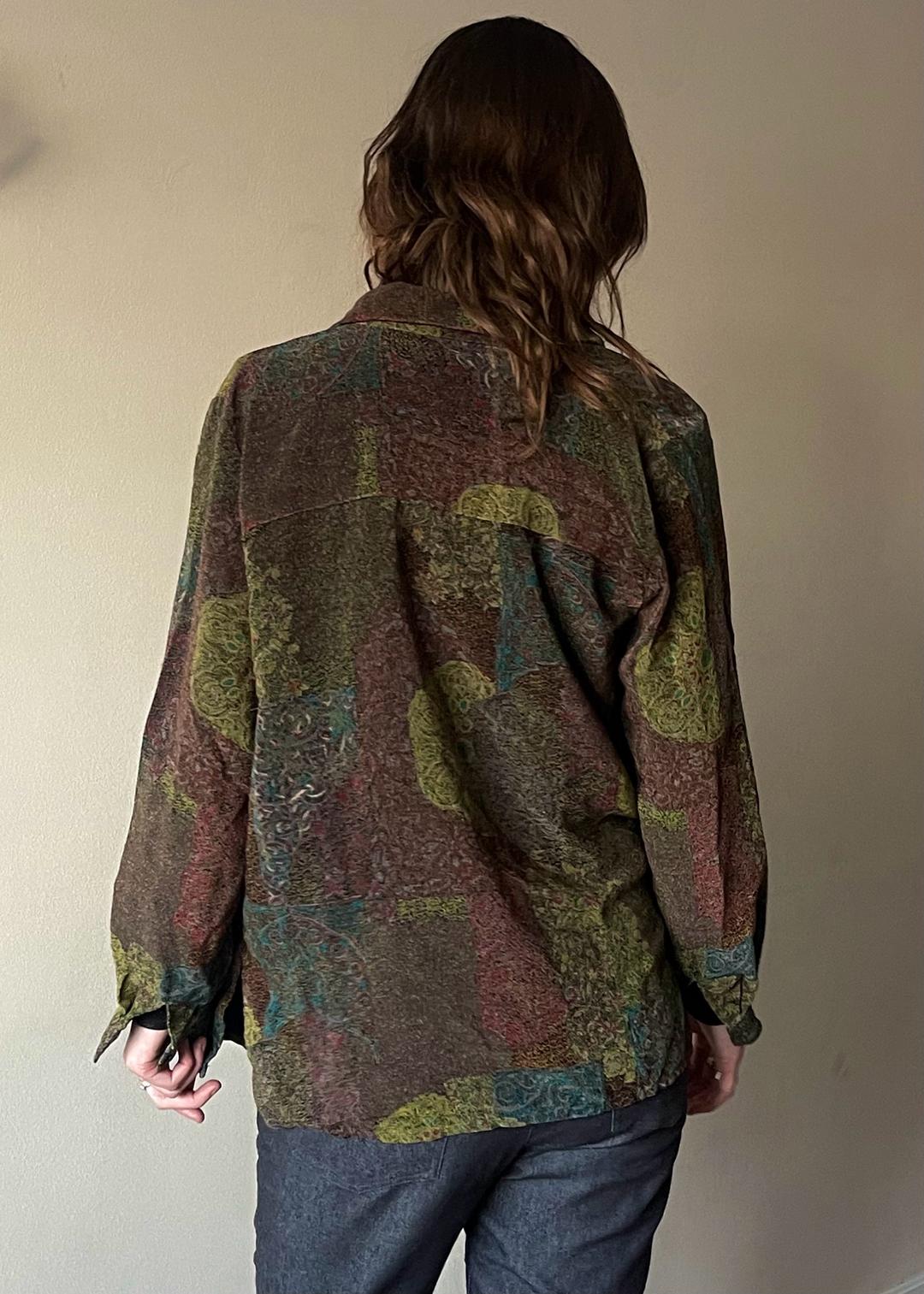 Винтаж Рубашка с абстрактным принтом / Palimpset-style shirt — фото 2