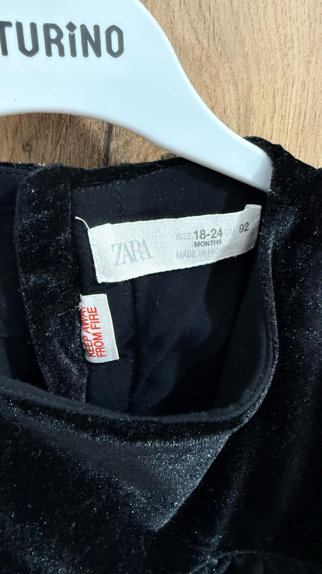 Zara Платье Zara детское велюровое с пышными рукавами — фото 2