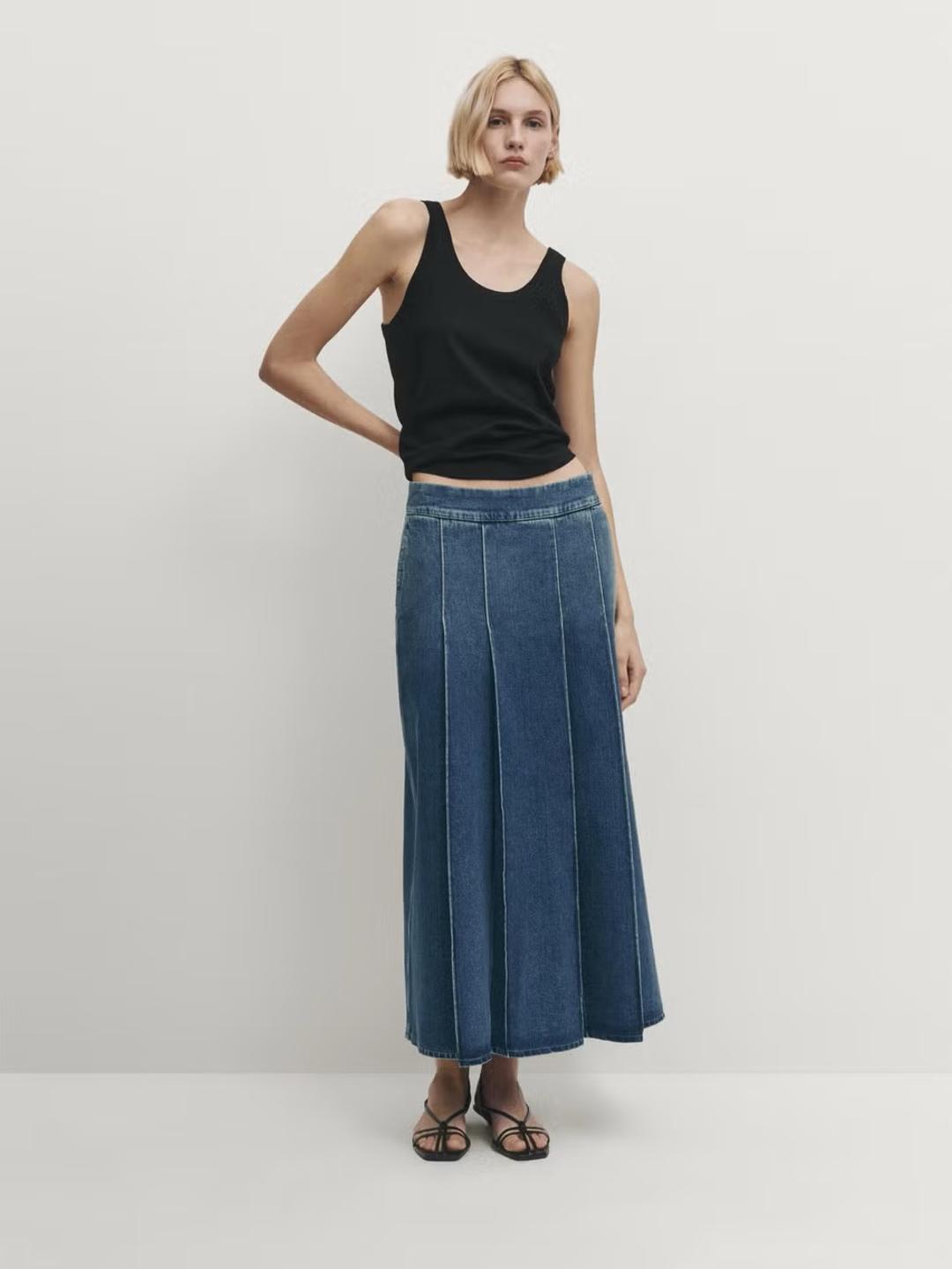 Massimo Dutti Юбка миди в складку — фото 2