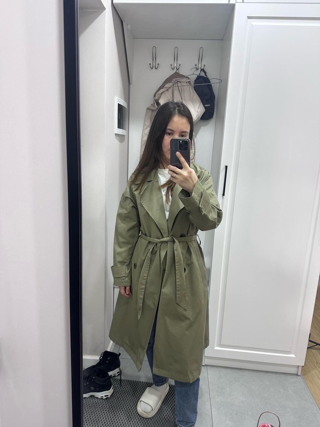 Zara Тренч Зара хаки — фото 2