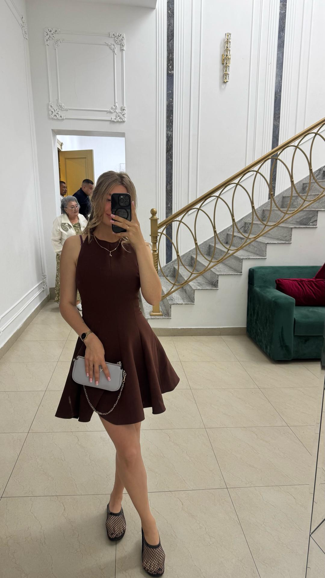 Zara Платье без рукавов с расклешенной юбкой ZARA — фото 2