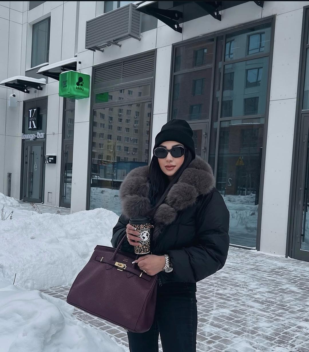 Нет бренда Куртка с натуральным меховым воротником — фото 2