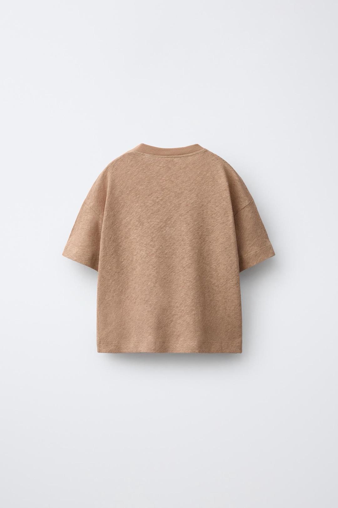 Zara Новая детская Футболка ZARA лён (размеры 92 и 110) — фото 2