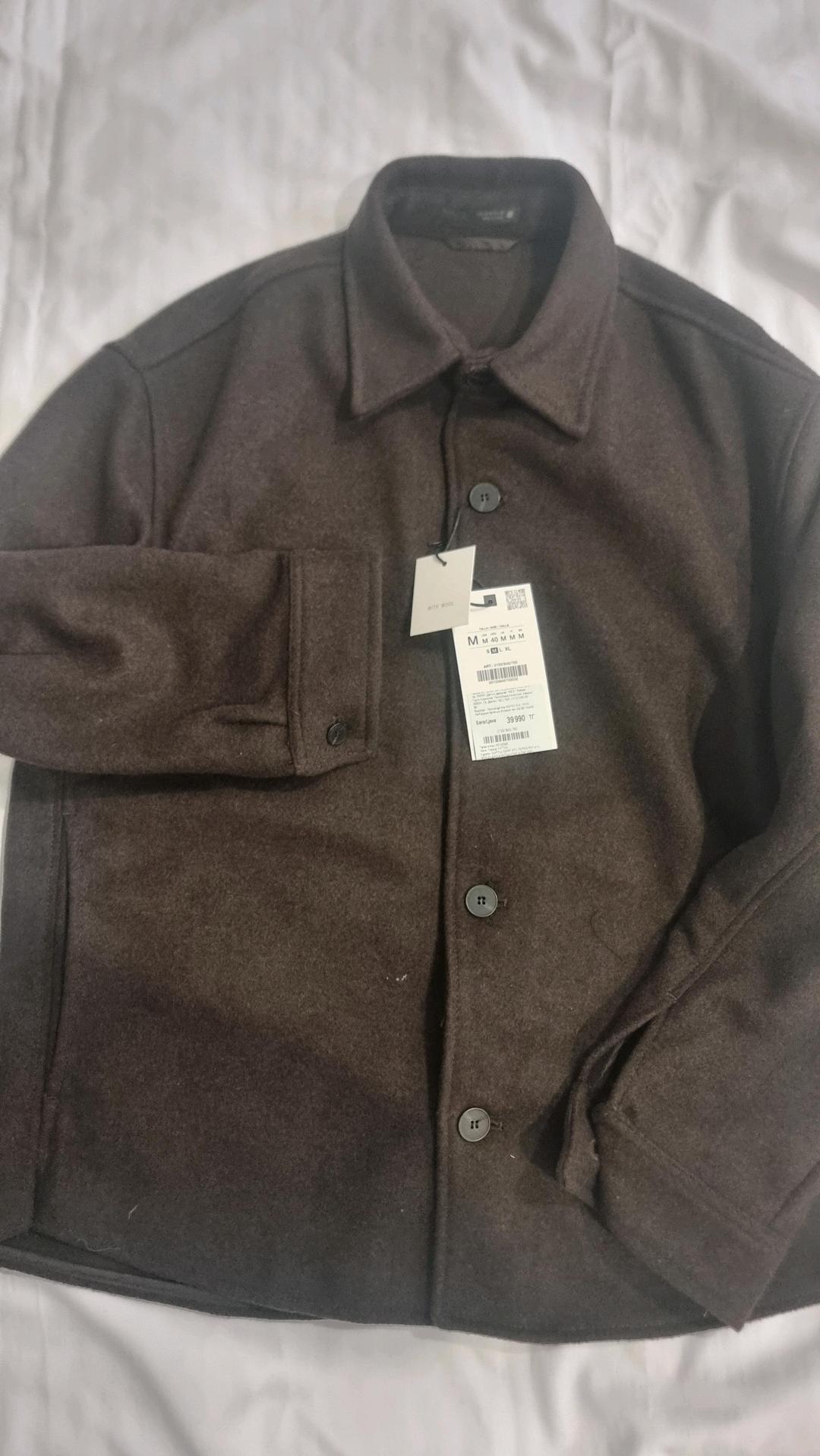 Zara Новая куртка-рубашка из шерсти Zara размер М (48) — фото 2