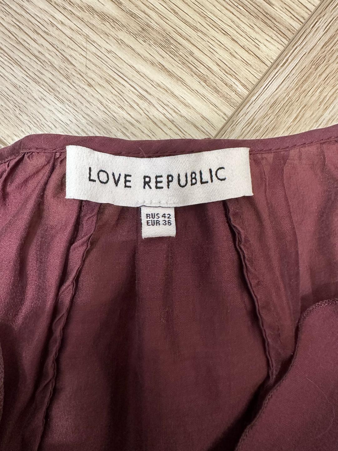 Love Republic Блуза LOVE REPUBLIC с рюшами, цвет марсала — фото 2