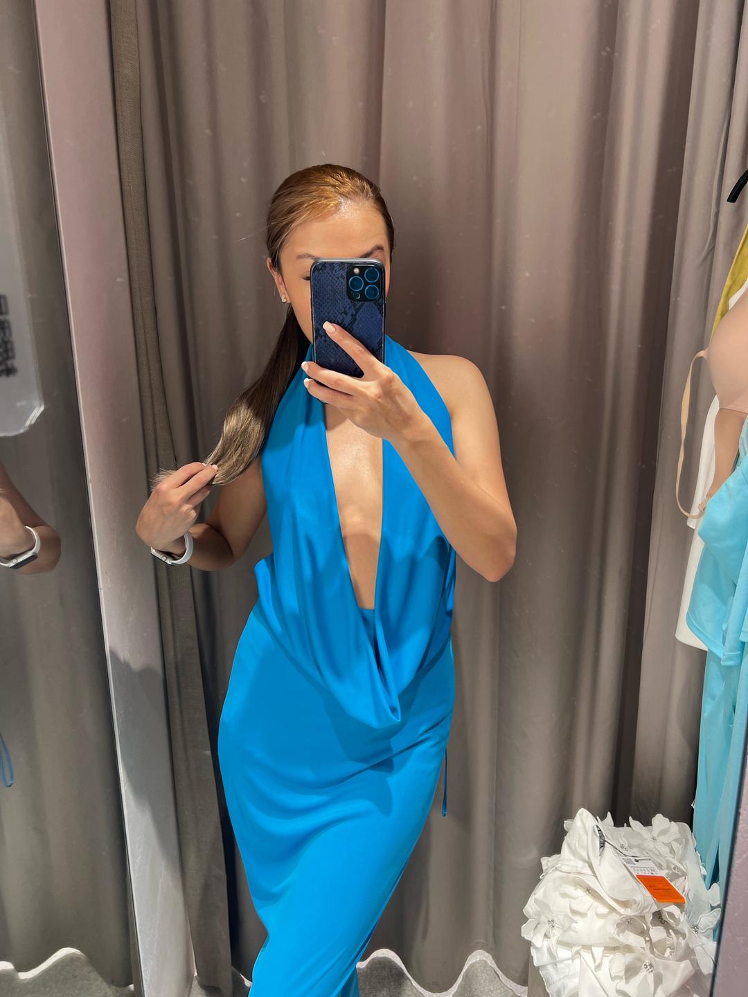 Zara Длинное платье с открытой спиной и глубоким декольте — фото 2
