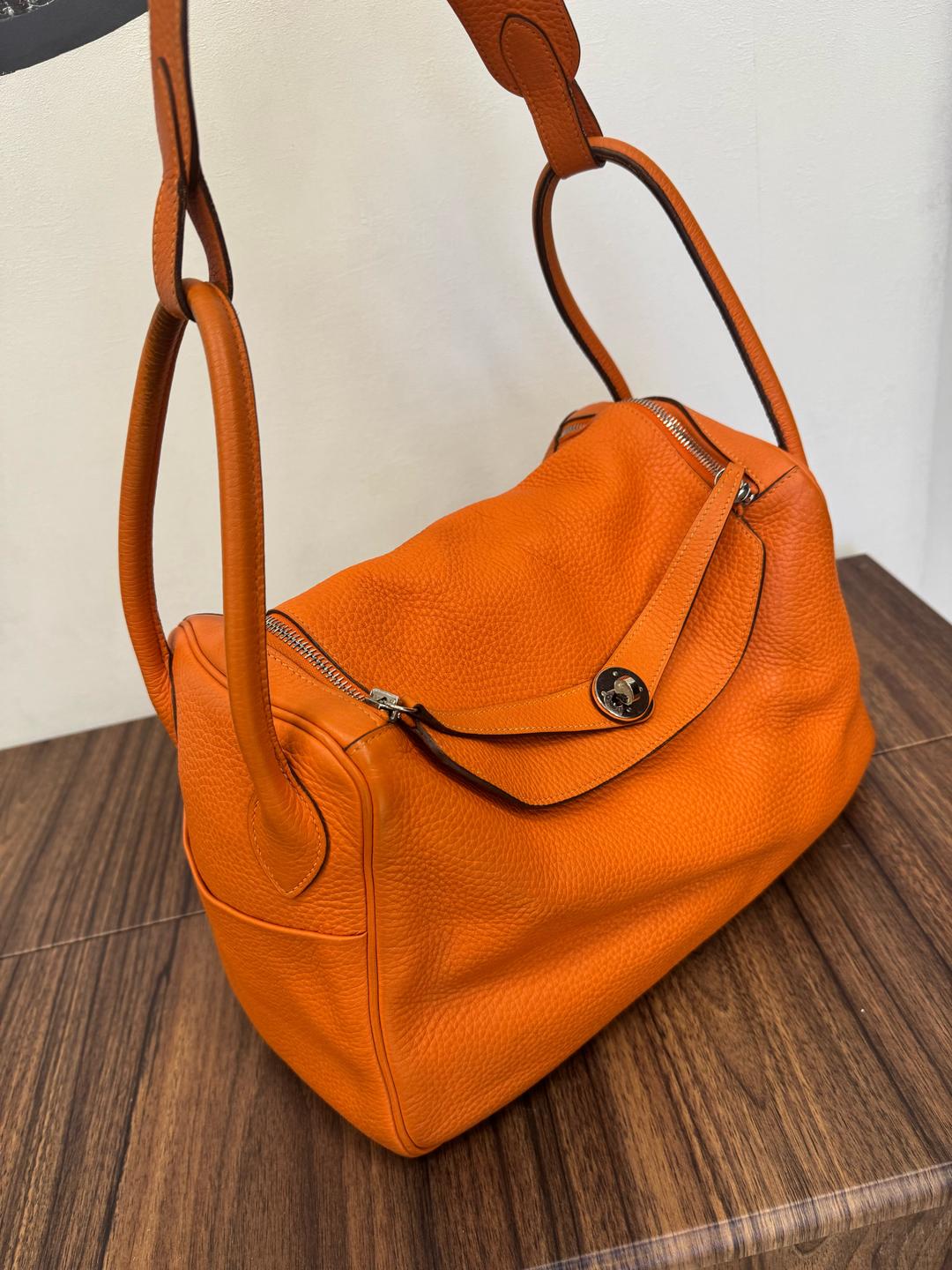 Hermès Сумка Hermès Lindy 34 Orange Clemence — фото 2