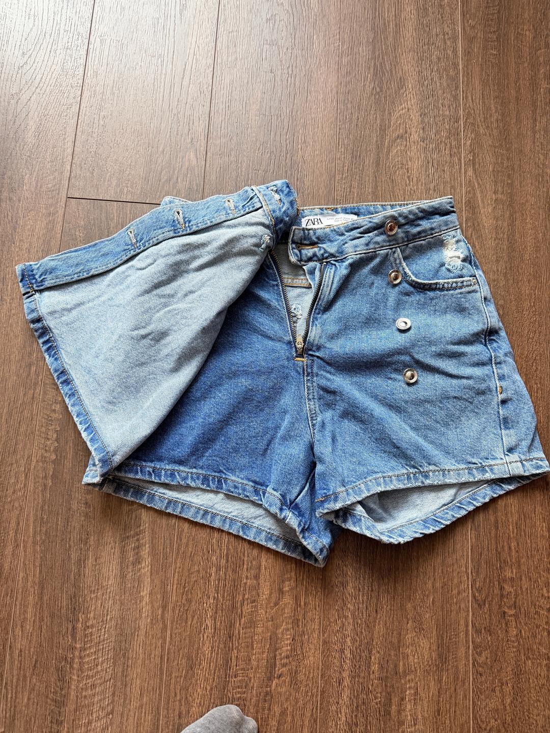 Zara Джинсовые шорты-юбка — фото 2