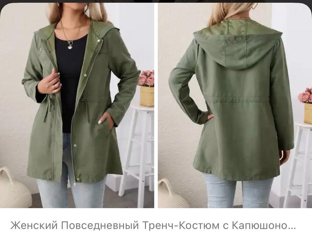 Нет бренда Женская легкая парка с капюшоном без подклада — фото 2
