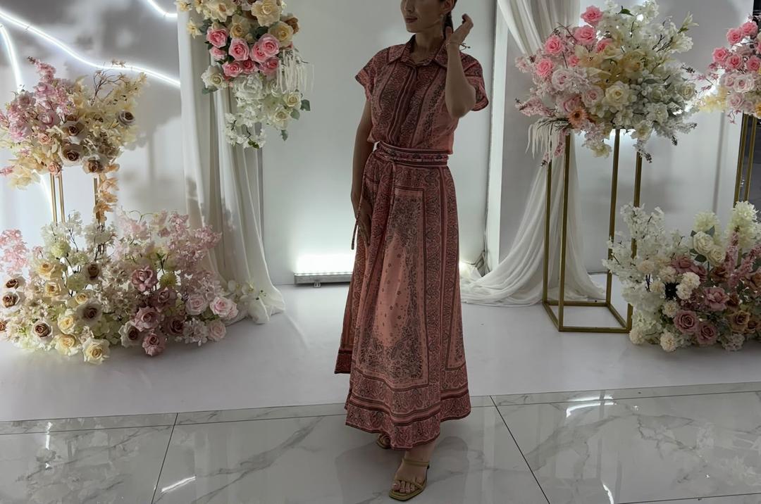 Zara Платье макси с принтом — фото 2