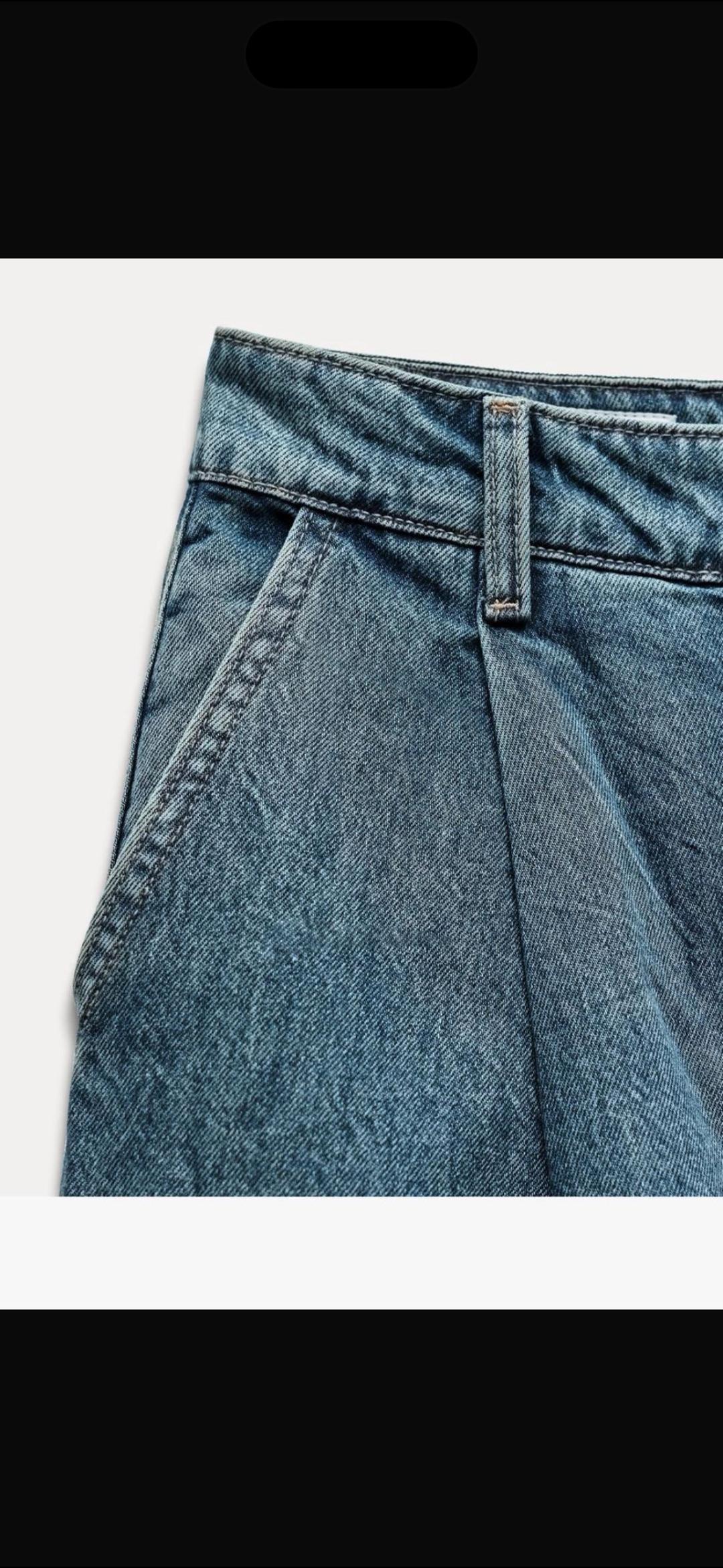 Zara джинсы палаццо с защипами на высокой посадке — фото 2