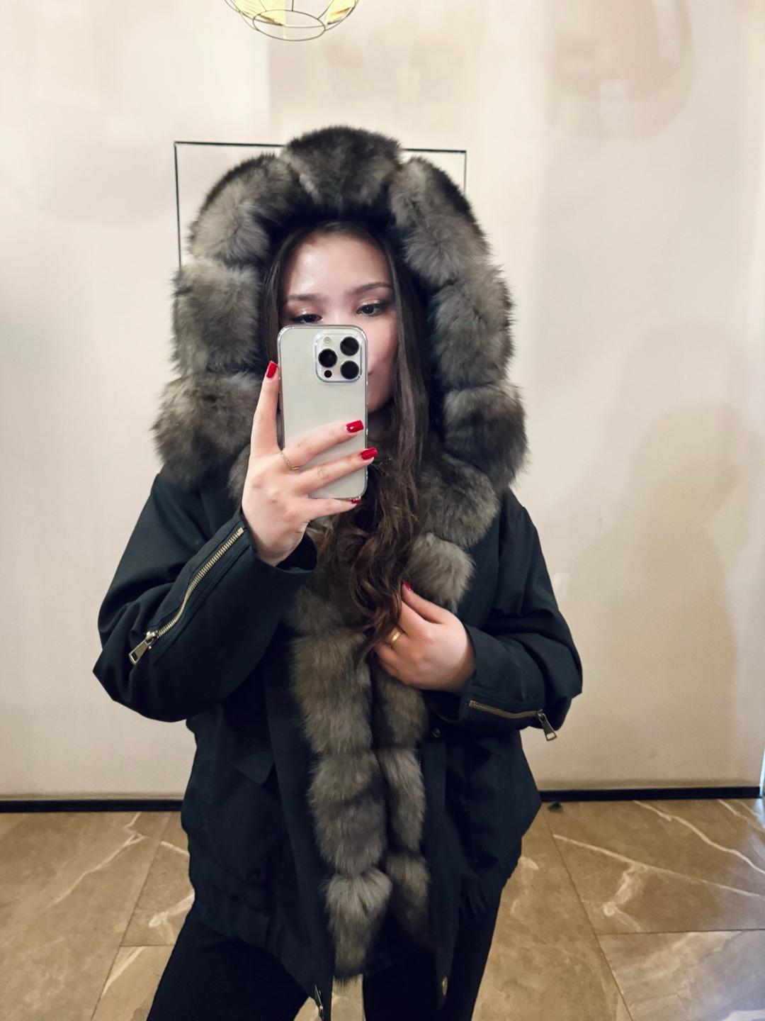 Нет бренда Куртка парка из песца — фото 2