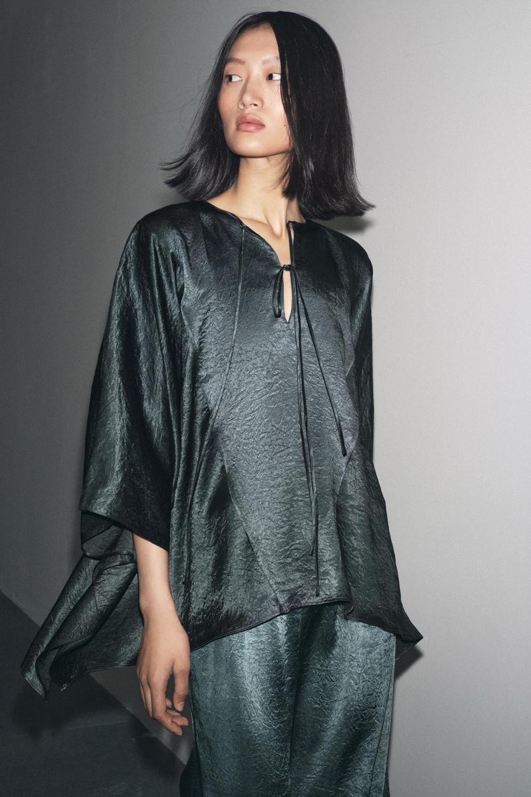 Zara Атласная рубашка-накидка — коллекция Zara «Zw» — фото 2