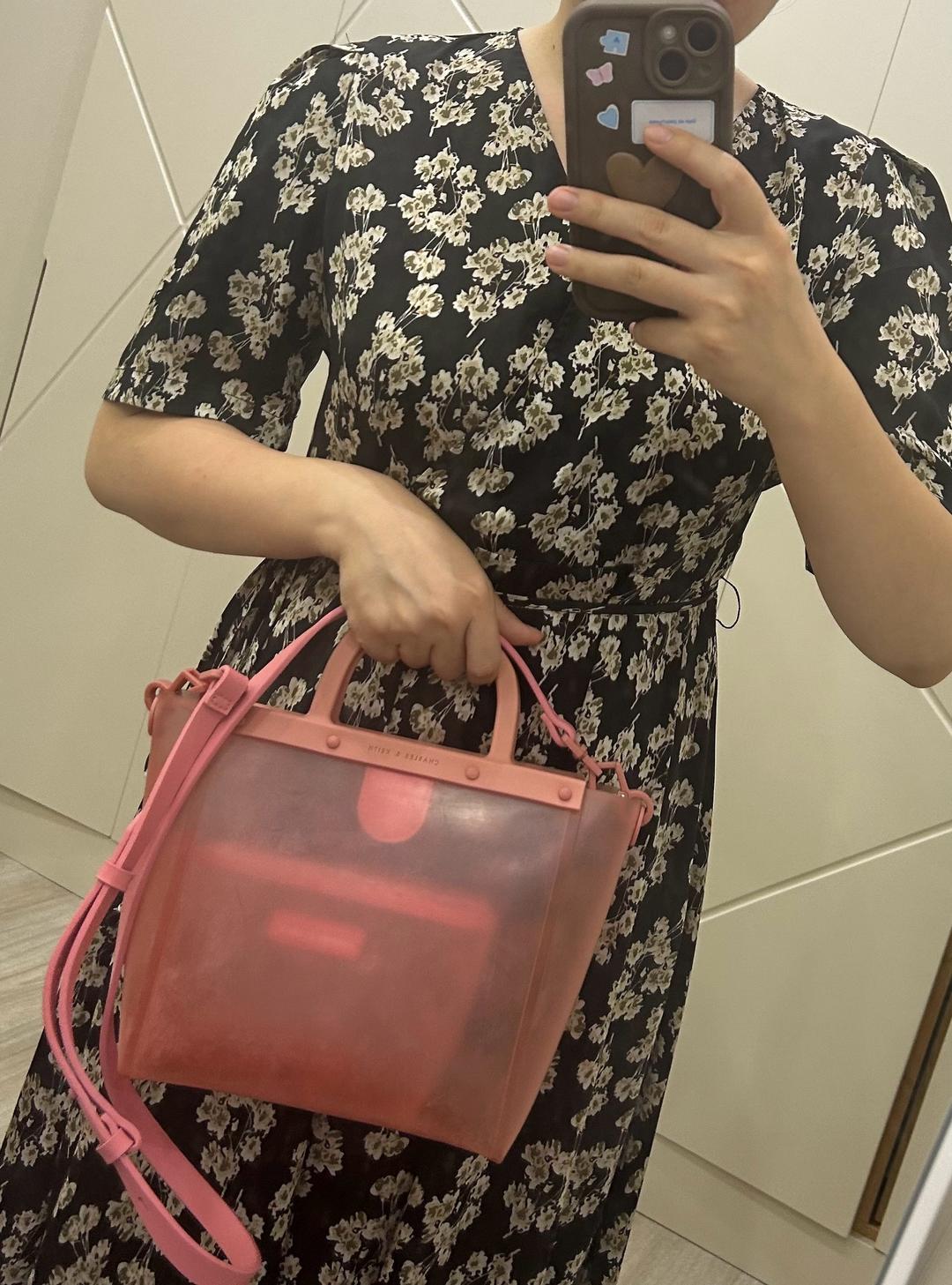 Charles & Keith Прозрачная розовая сумка Charles & Keith. — фото 2