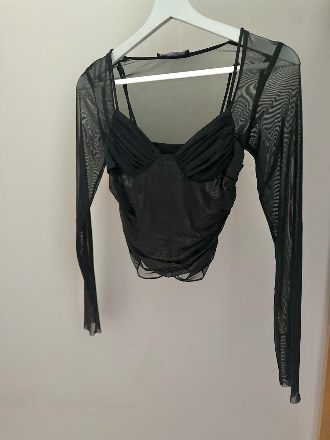 Zara ZARA лонгслив из сетки — фото 2