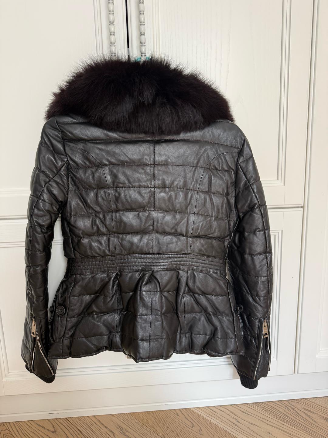 Burberry Куртка Burberry Prorsum из кожи с меховым воротником — фото 2