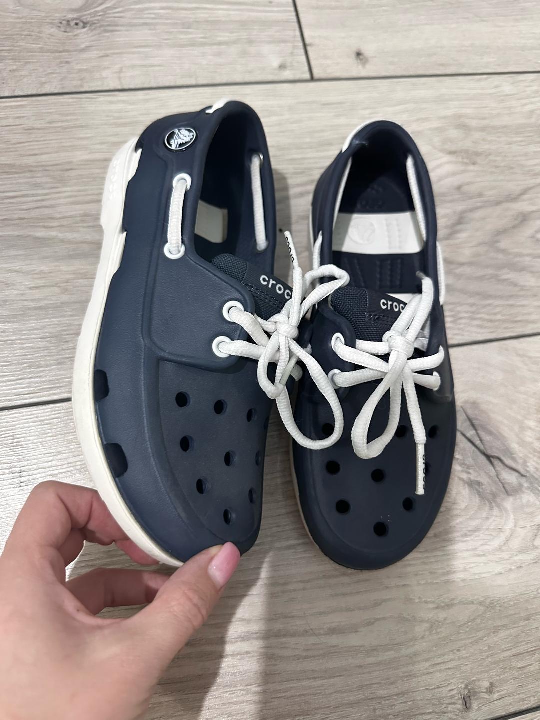 Crocs Детские топсайдеры Crocs синего цвета 32 размера — фото 2