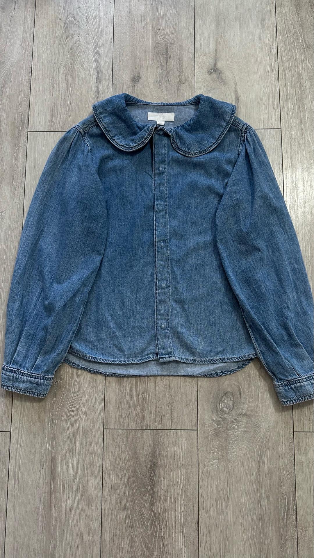 Zara Легкая джинсовая рубашка с воротником и  рукавами Zara — фото 2