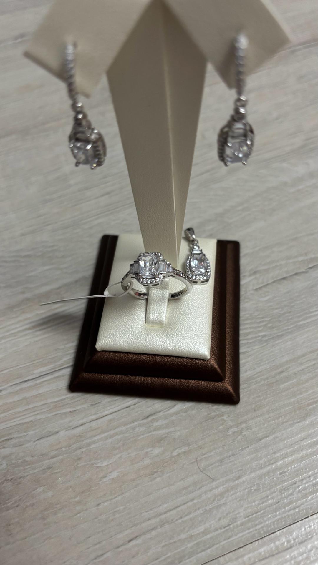 Silver Серебряный набор висячий —  925 пробы, размер кольца 18,5 — фото 2