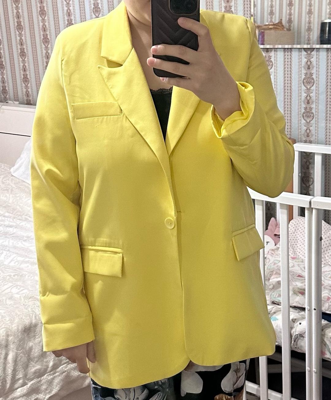 chic Яркий лимонный жакет oversize 💛 — фото 2