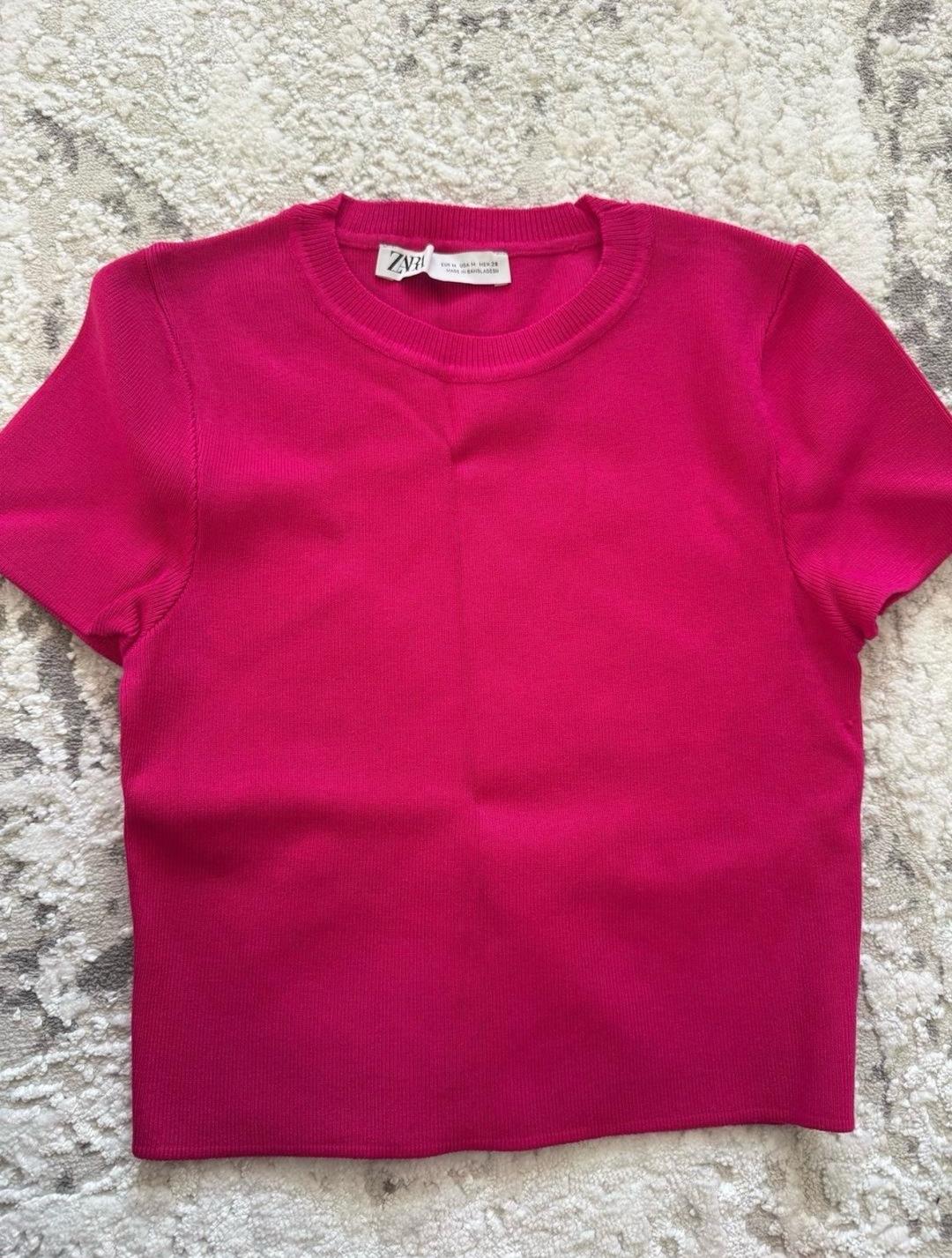 Zara Розовая футболка/топик — фото 2