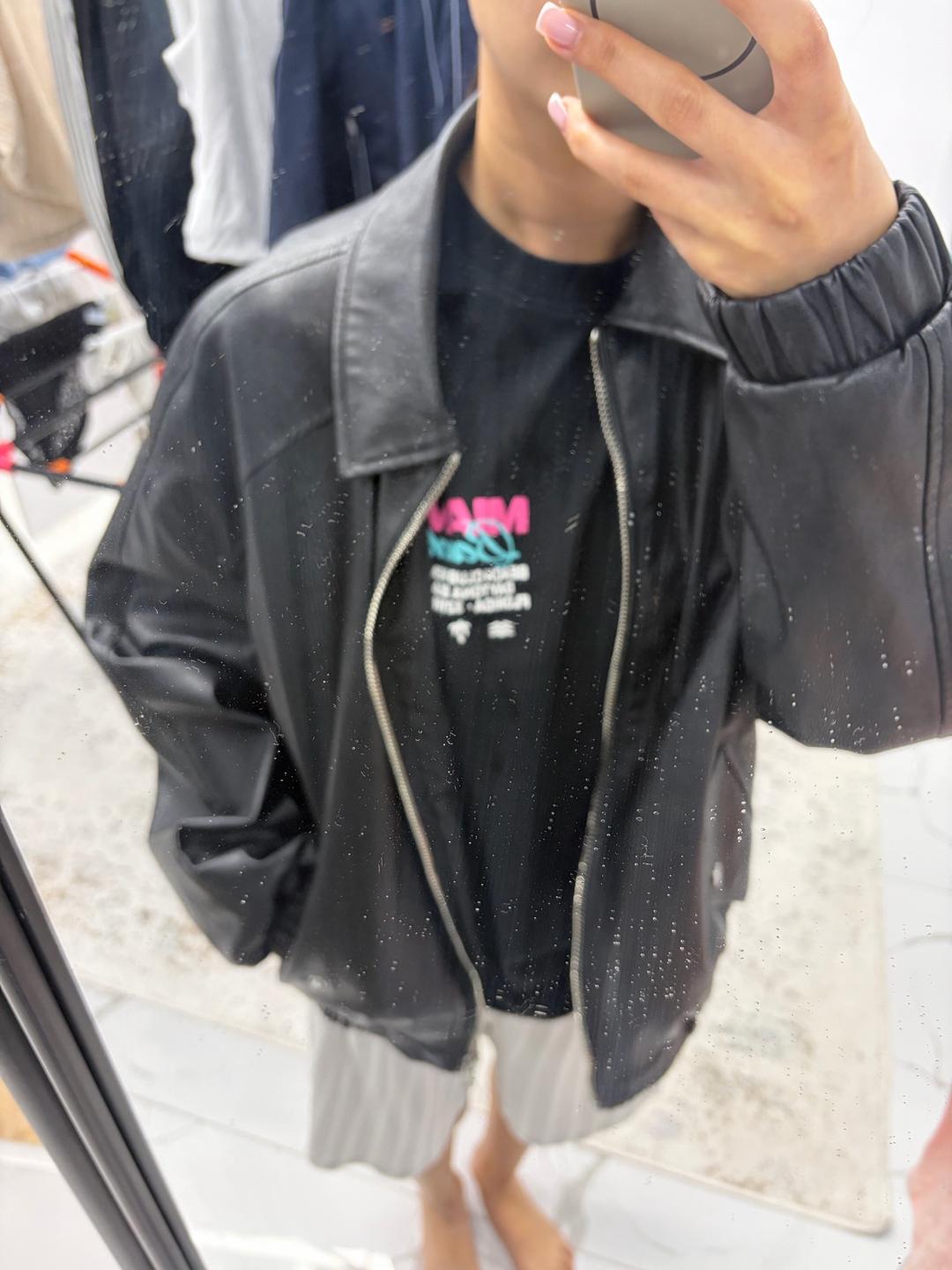 Bershka Куртка-бомбер из экокожи — фото 2