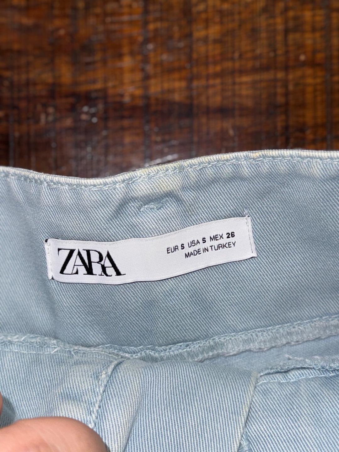 Zara Светлые джинсовые шорты Zara с поясом — фото 2