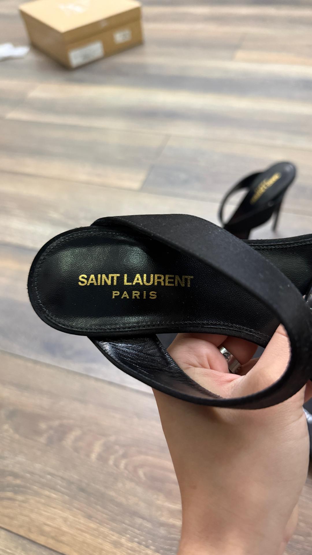Yves Saint Laurent Новые Туфли черные на высоком каблуке YVES SAINT LAURENT 39, на 38 — фото 2