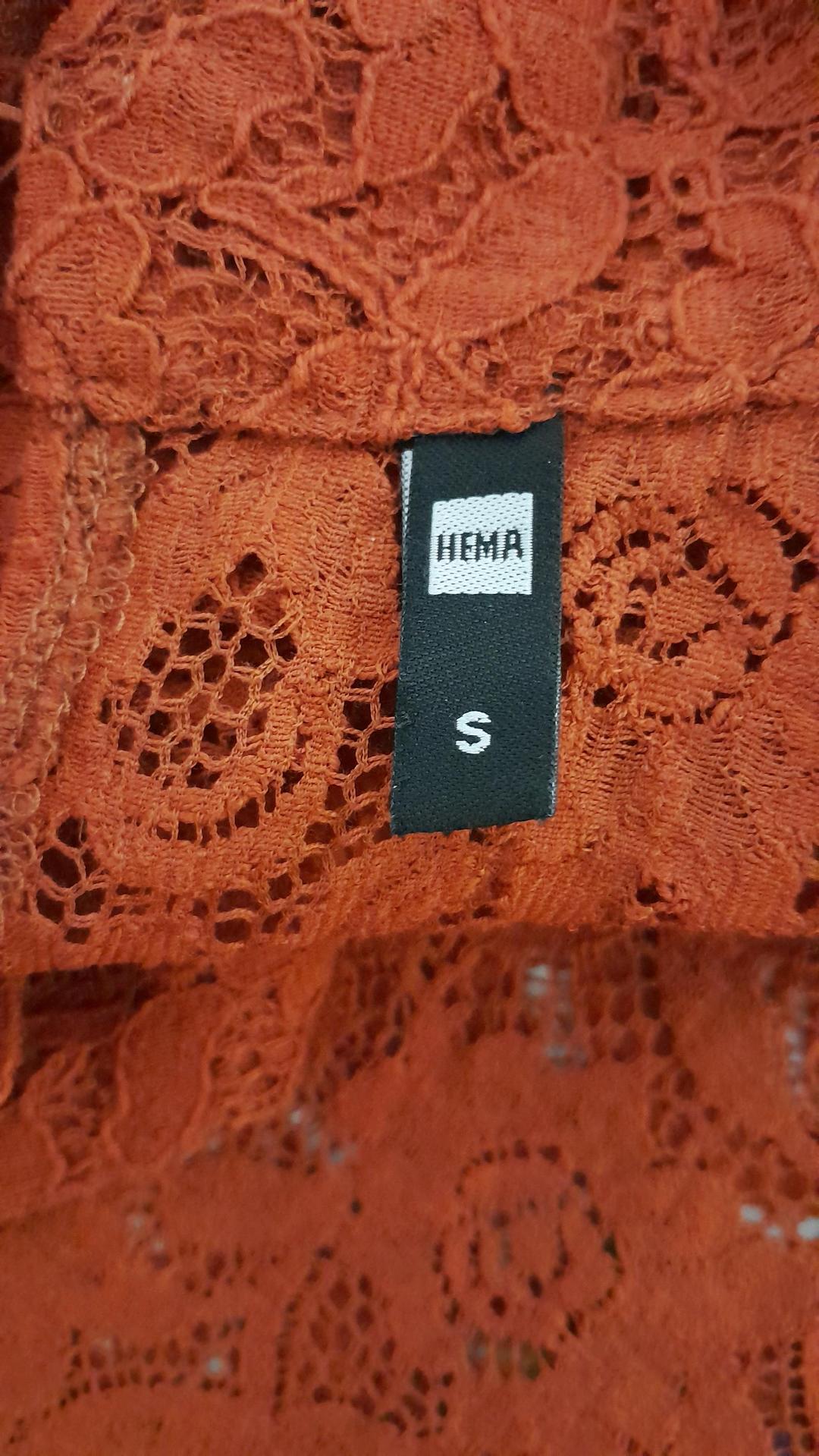 Hema Блуза ажурная полупрозрачная в терракотовом оттенке — фото 2