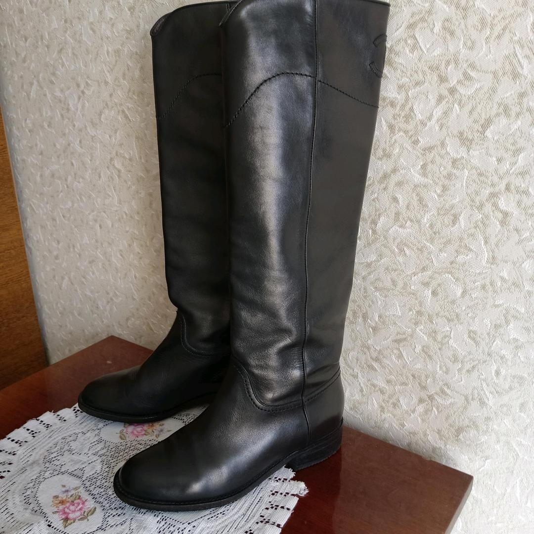 Chanel Высокие кожаные сапоги Chanel Riding Boots (Оригинал), р. 36,5 — фото 2