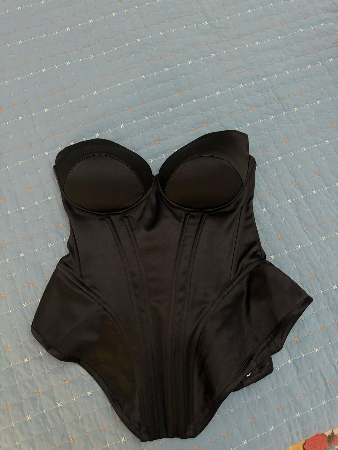 Нет бренда Черный корсет на завязках — фото 2